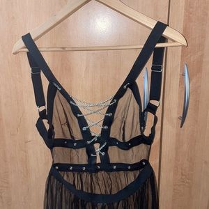 Iheartraves lace chain mesh maxi dress